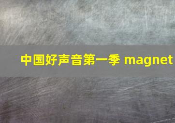 中国好声音第一季 magnet